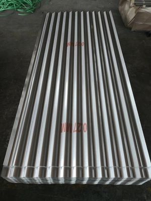 Revestimento de zinco 30-275 g/m2 Folha de telhado de aço galvanizado corrugado de alta resistência de tipo trapezoidal para edifícios impermeáveis