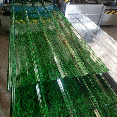Materiais de construção metálicos pré-pintado azulejos de aço galvanizado 1219mm largura G550 revestimento de zinco ondulado folha de telhado de aço de cor