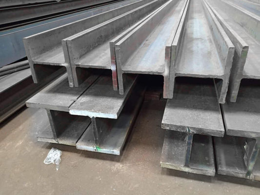 Q235B A36 Q345B Grade H-canal estrutural de aço carbono H viga com 8 mm 64 mm espessura da flange