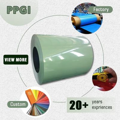 Z30-Z40 Revestimento PPGI PPGL RAL6018 RAL6032 bobina de aço galvanizado pré-pintada para o seu próximo projeto de construção