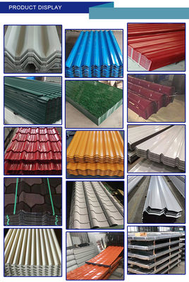Revestimento de zinco 30-275g/m2 ASTM seco AISI SGCC RAL Cor Personalizavel Folhas galvanizadas onduladas PPGI Cor Aço azulejos