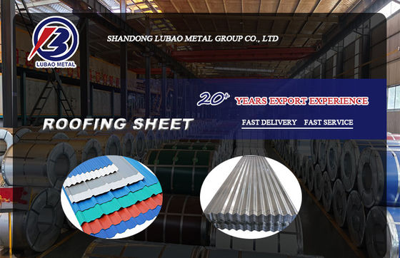 Materiais metálicos de construção galvanizados Chapas de telhado onduladas com espangelho mínimo