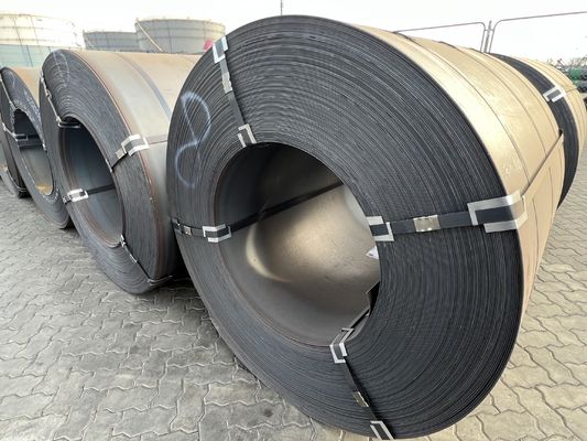 Aço laminado a quente com bobina aprovada pelo CE Lamas/bobinas de aço de carbono totalmente duras, pretas brilhantes, aquecidas, aço HRC para chapas e bobinas