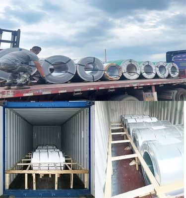 0.14mm-0.6mm Espessura Opções bobinas de aço galvanizadas para construção de edifícios de longa duração não oleadas